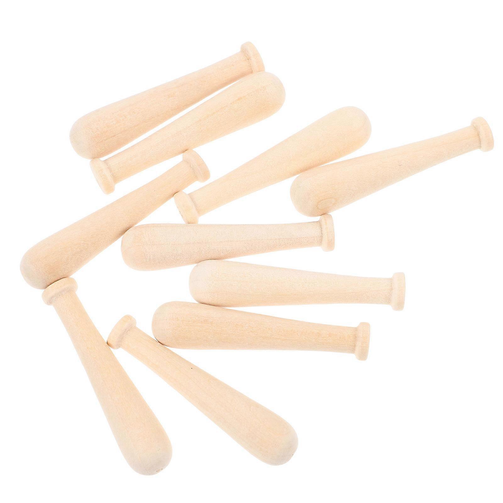 Khaki Mini Baseball Bat 40 Pcs DIY Craft Models For Children And Craft Enthusiasts Party Favors With Smooth Surface