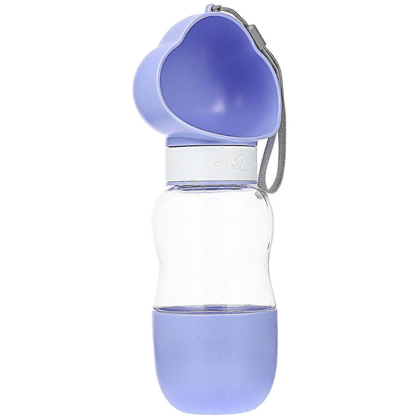 Pet Water Bottle with Food Container for Convenient Use 2Pcs Purple