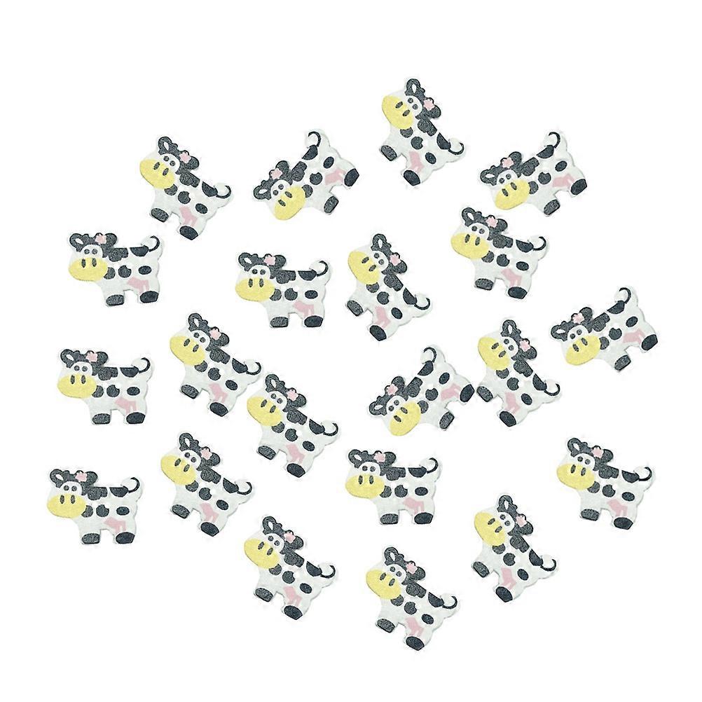 Animal Wooden Buckle Printed Design for Clothes 100Pcs DIY Set