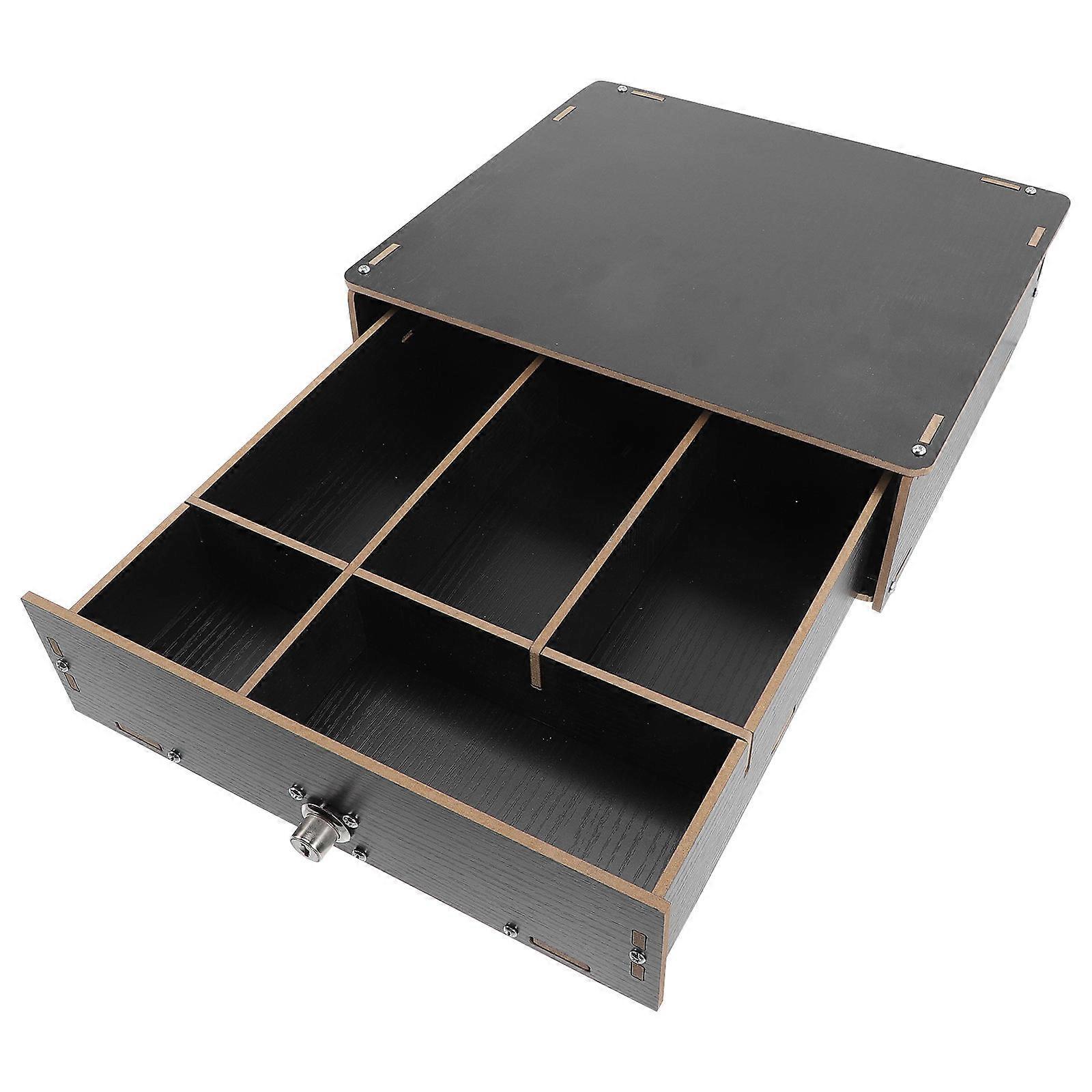 Black Wood Cash Management Drawer Tray 2Pcs Ideal Storage For Shops Retail Stores Multi-Compartment Functional Design