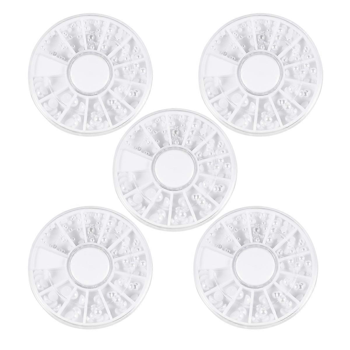 Manicure Crafts Pearls Half Circle Synthetic Pearls Set for Nail Art 15Packs