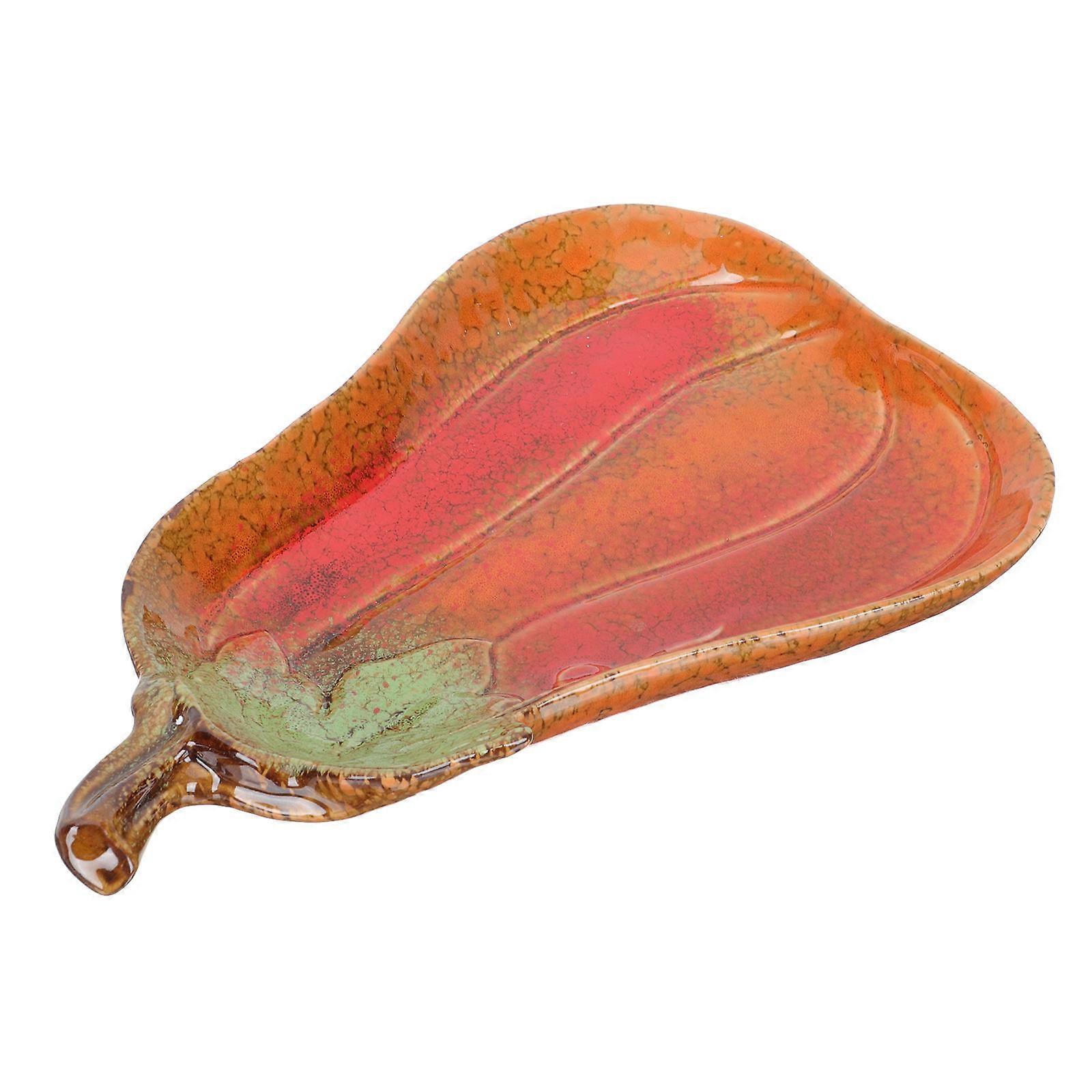 Red Ceramic Snacks Plate for Serving Fruits 1 Piece