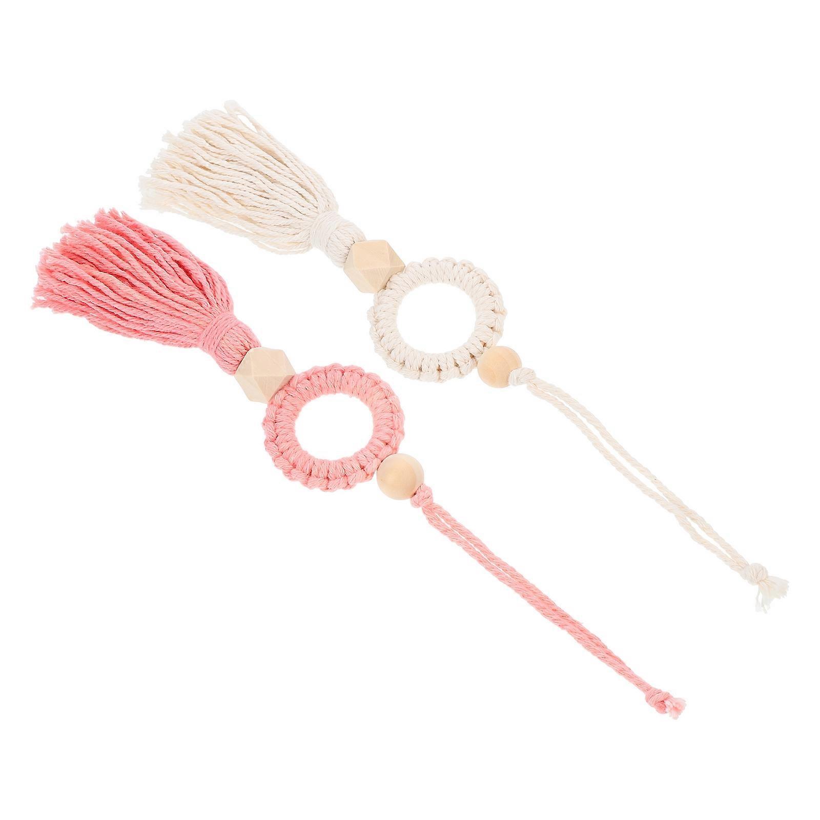 Hanging Ornament 4 Pcs Fine Weaving Tassel Decor For Car Rearview Mirror Fashion Style Design
