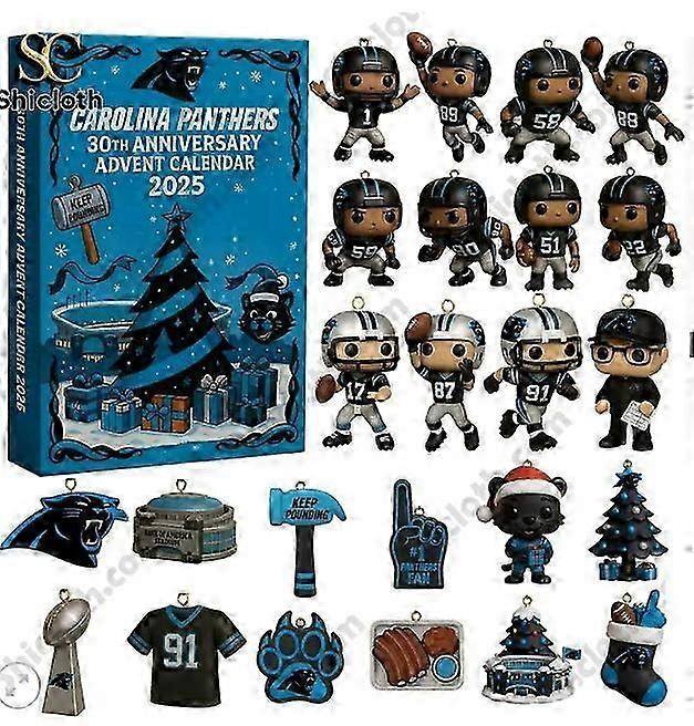 Carolina Panthers Week 30 Acrylic Pendant Advent Countdown Blind Box Christmas Tree Decoration