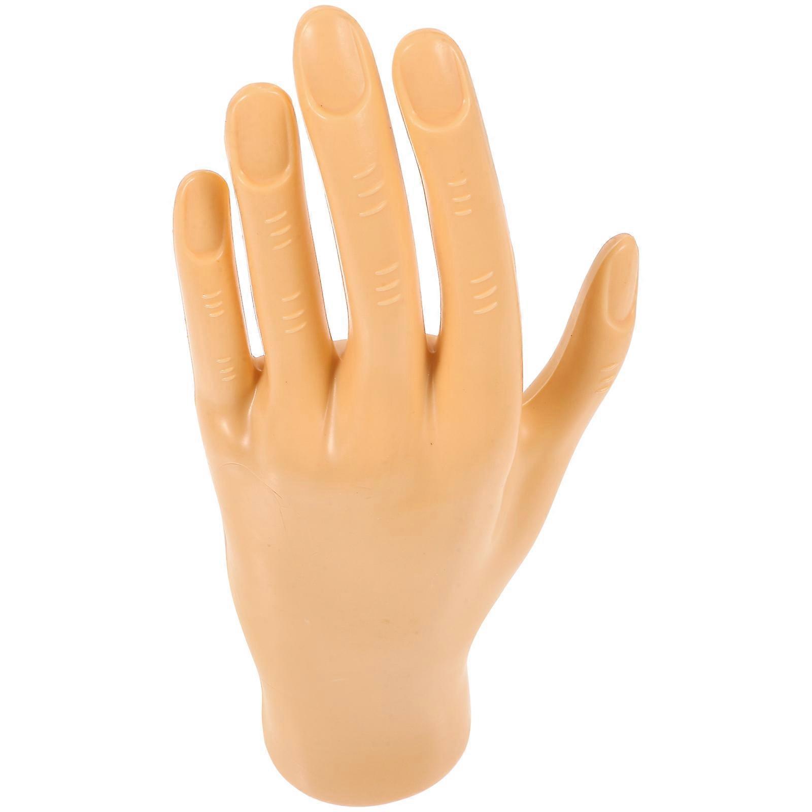 Nail Practice Hand Brown Rubber Simulated Hand for Nail Practice 3Pcs