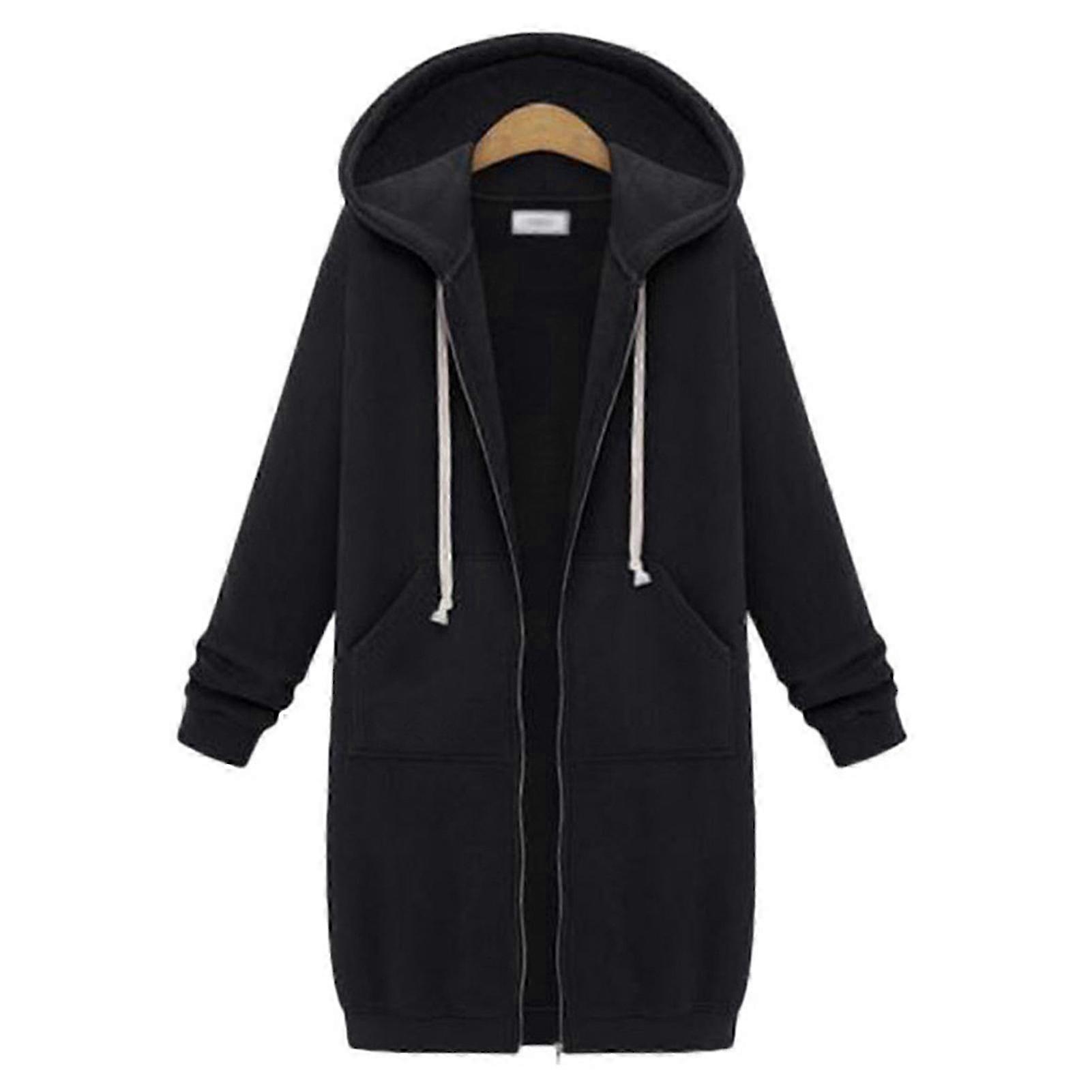 Womans Hooded Jacket with -length Plus Size Plush Jacket for Cold Weather Clothes