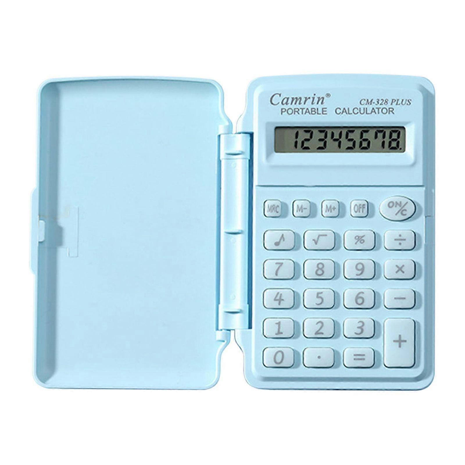 Mini 8-Digit Calculator with Flip Cover, Portable Pocket Calculator with Sound, Basic Function Handheld Calc for School Office