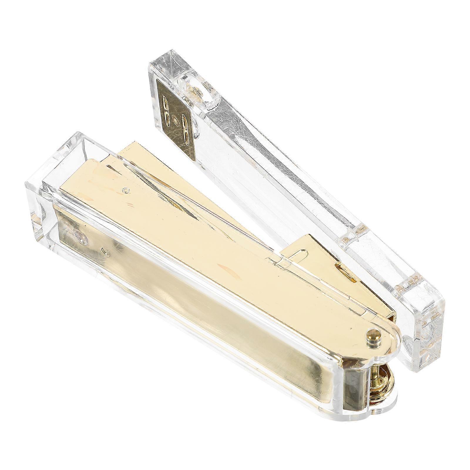 Acrylic Golden Stapler Professional Office Stapler for Daily Use