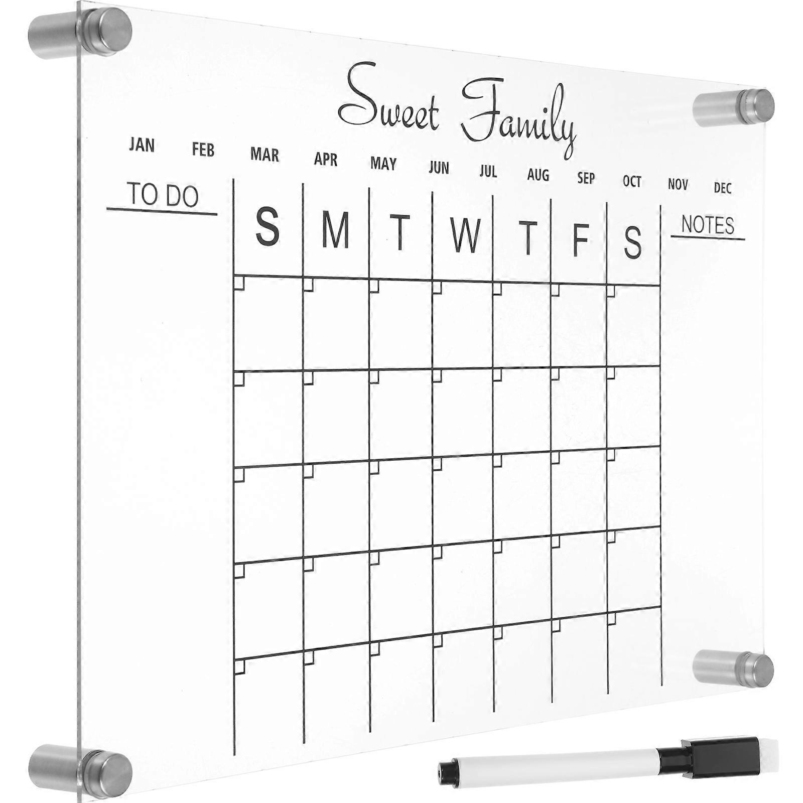 Clear Acrylic Monthly and Weekly Plan Dry Erase Board for 5Sets