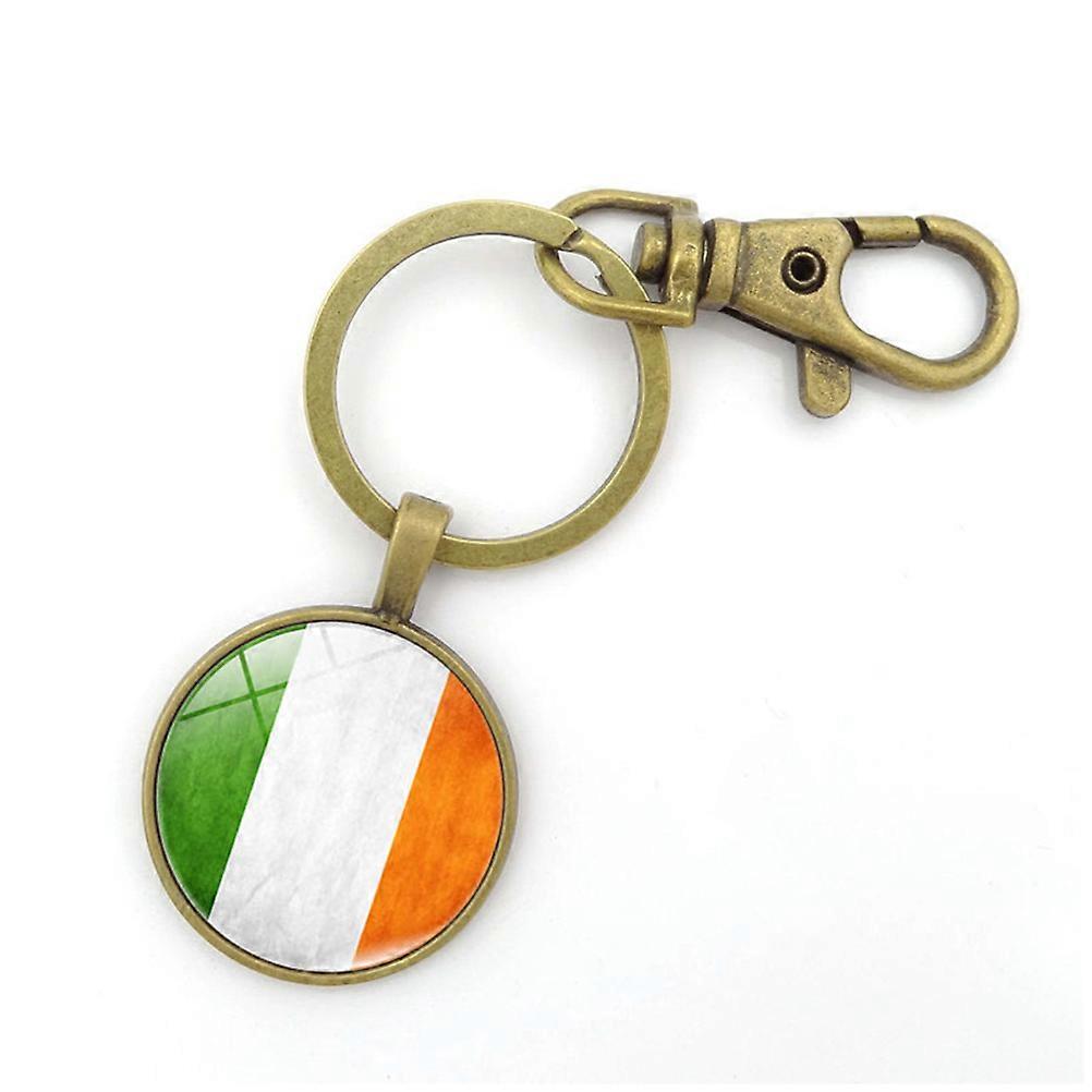 Flag Keychains Small Gift for Decoration 2Pcs Key Ring Metal