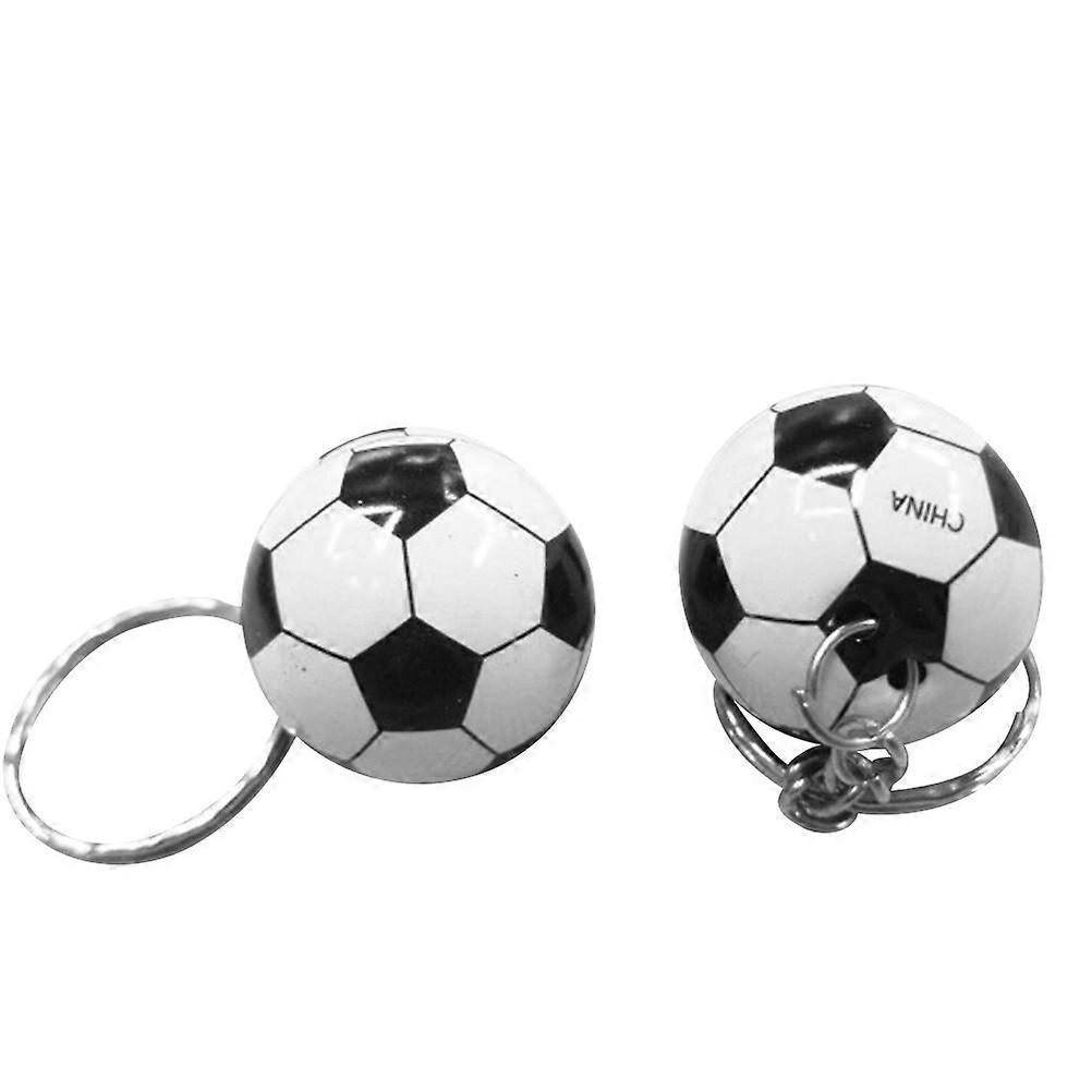 Sport Theme Keychains White Black Mini Football Shape 12Set