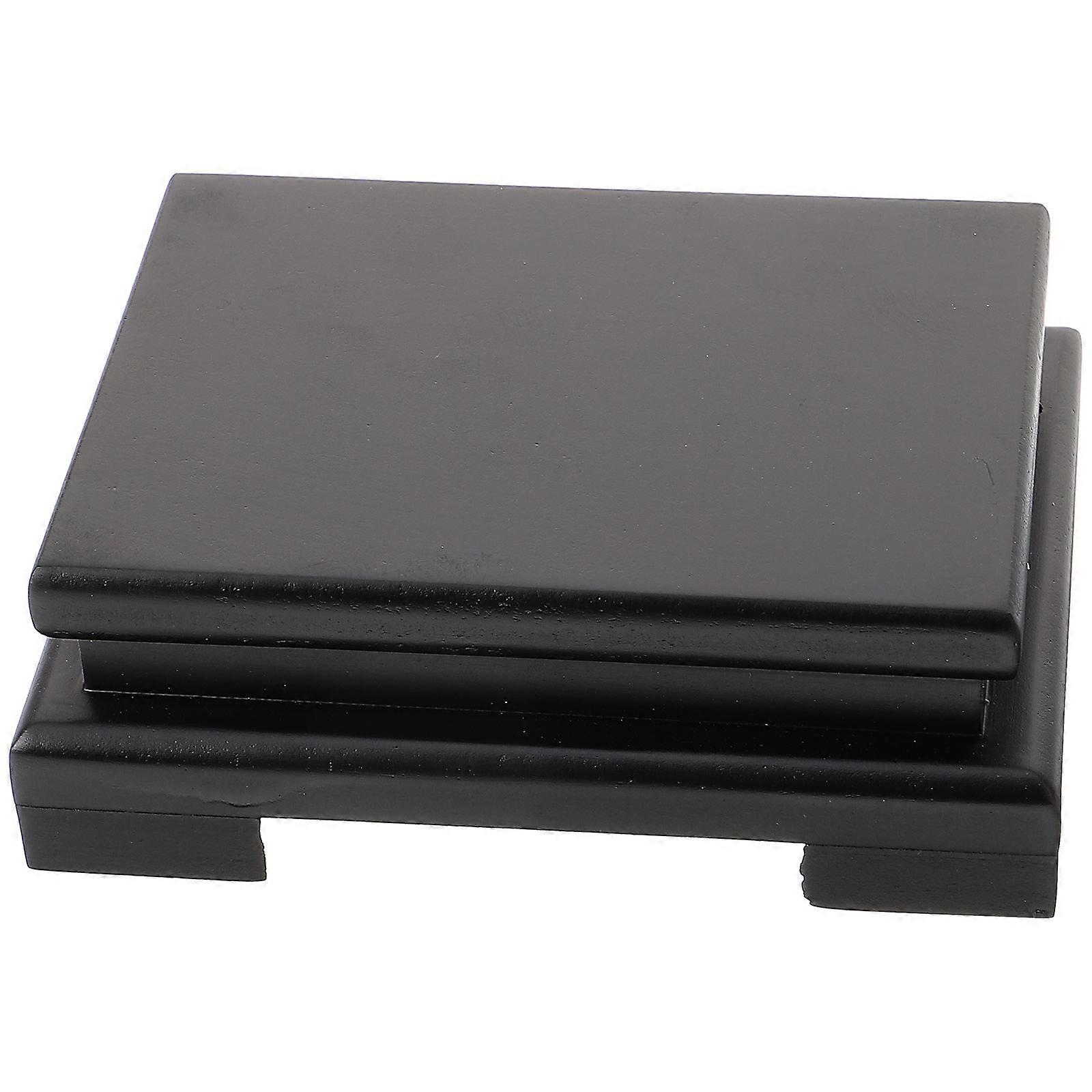 Rectangular Wooden Display Stand for Display Use 5Pcs Black Wood Base