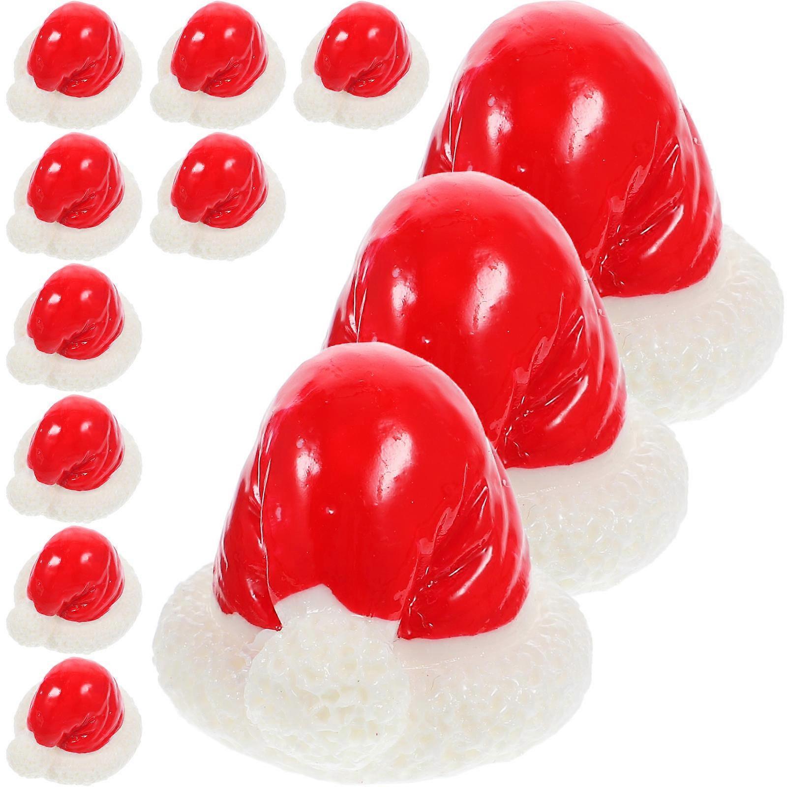 Christmas Table Decor Resin Mini Hat Ornaments for 60Pcs Crafts