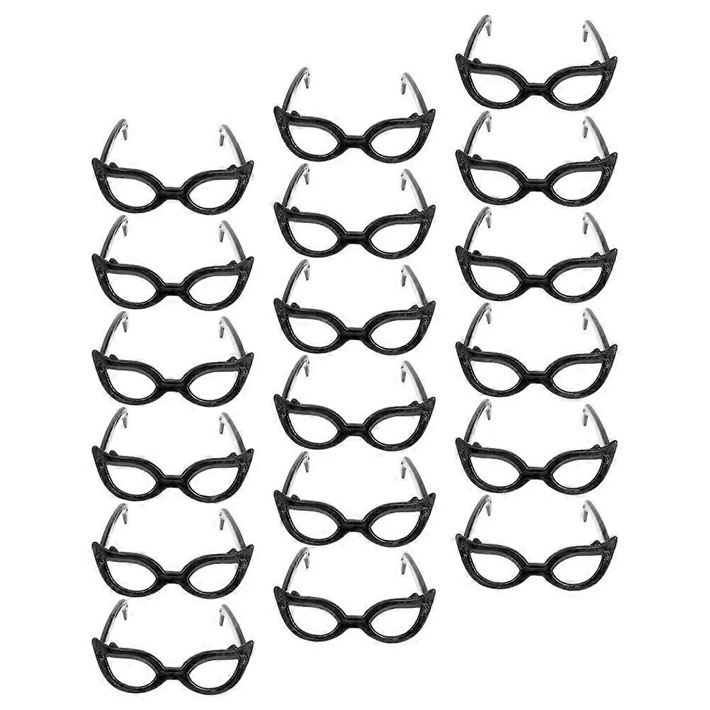 Black Mini Glasses Doll Accessory for Decoration 180Pcs Plastic Tiny Props