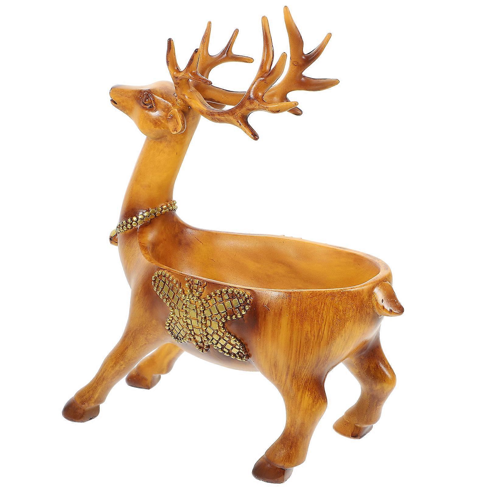 Resin Deer Statue Storage Box for Organizing Small Items 2Pcs Set