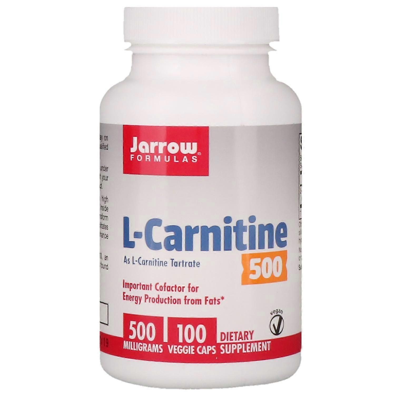 Jarrow Formulas, L-Carnitine 500, 500 mg, 100 Veggie Caps