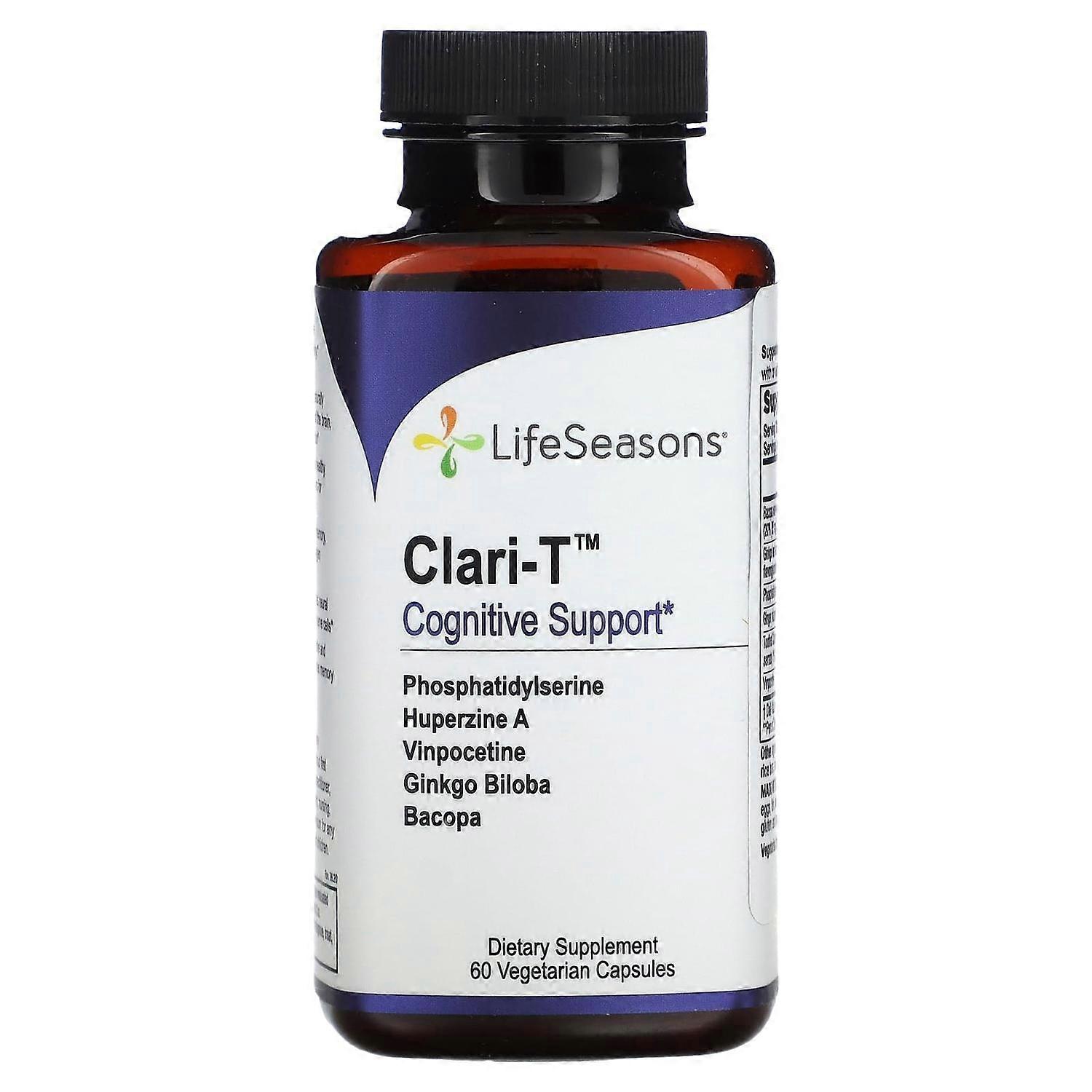 LifeSeasons, Clari-T Cognitive Support, 60 Vegetarian Capsules