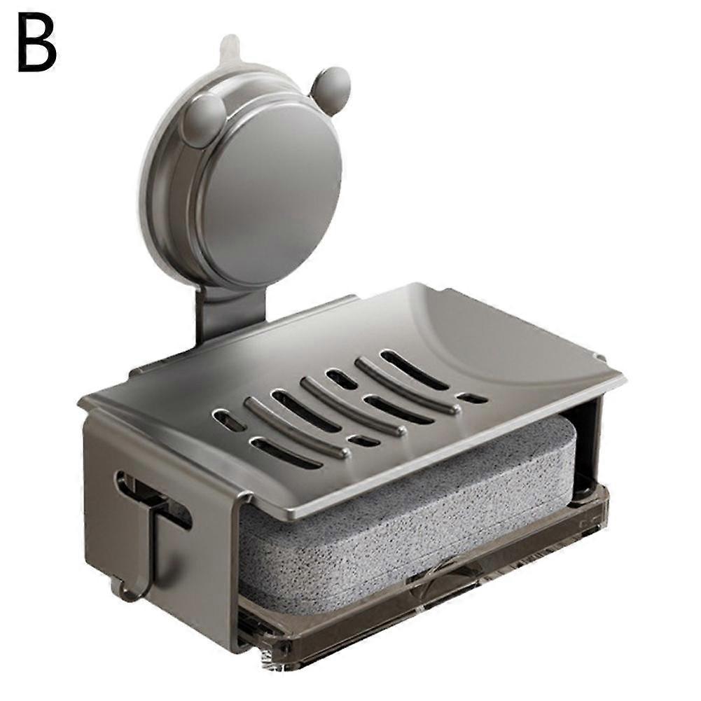 Adhesive Soap Dish for Shower No Drill Mount Strong ABS Tray Quick Drain Keeps Counter Dry