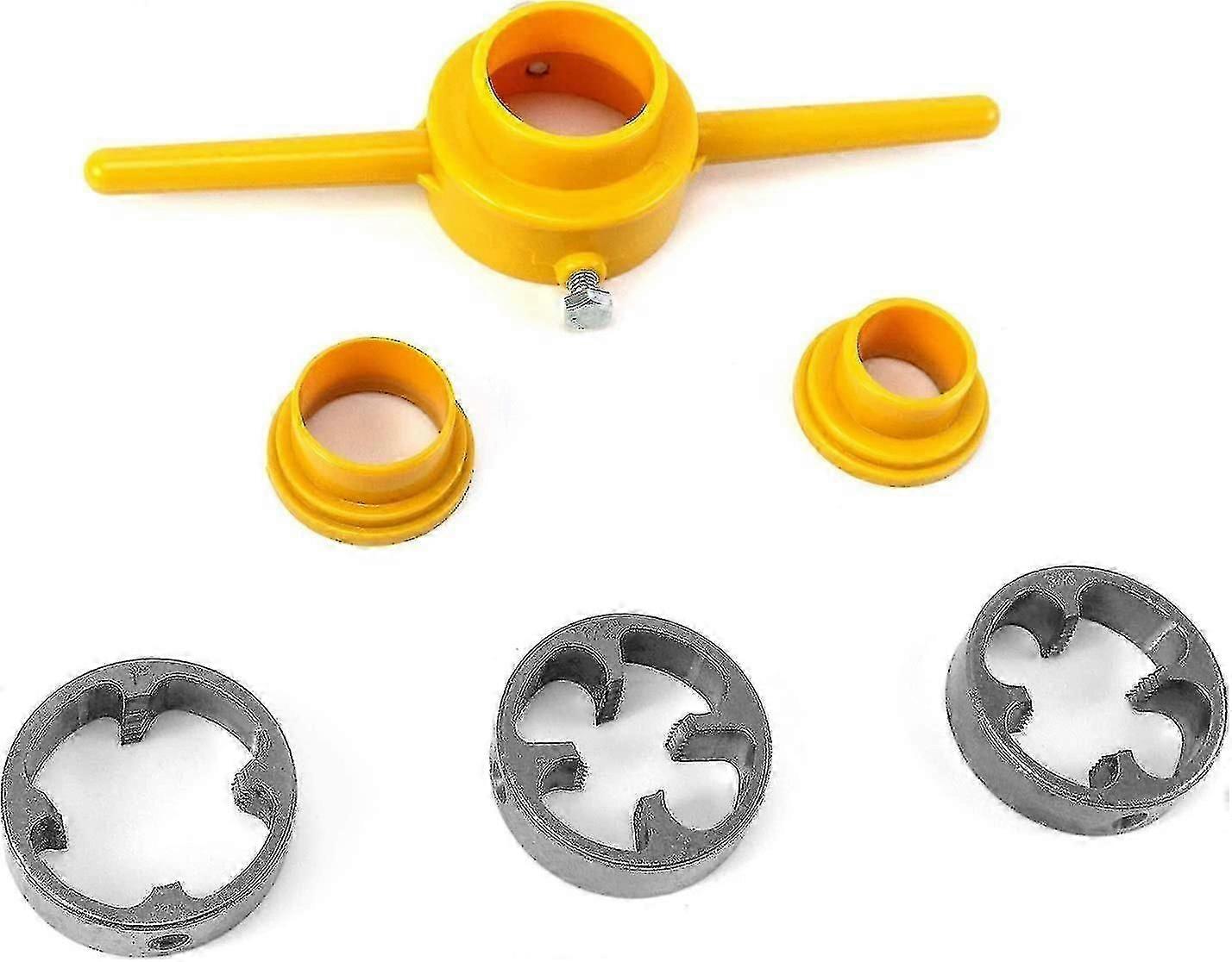 6Pcs PVC Thread Maker Tool,Pipe Round Die Set, Three Maker Size: 1/2", 3/4", 1"