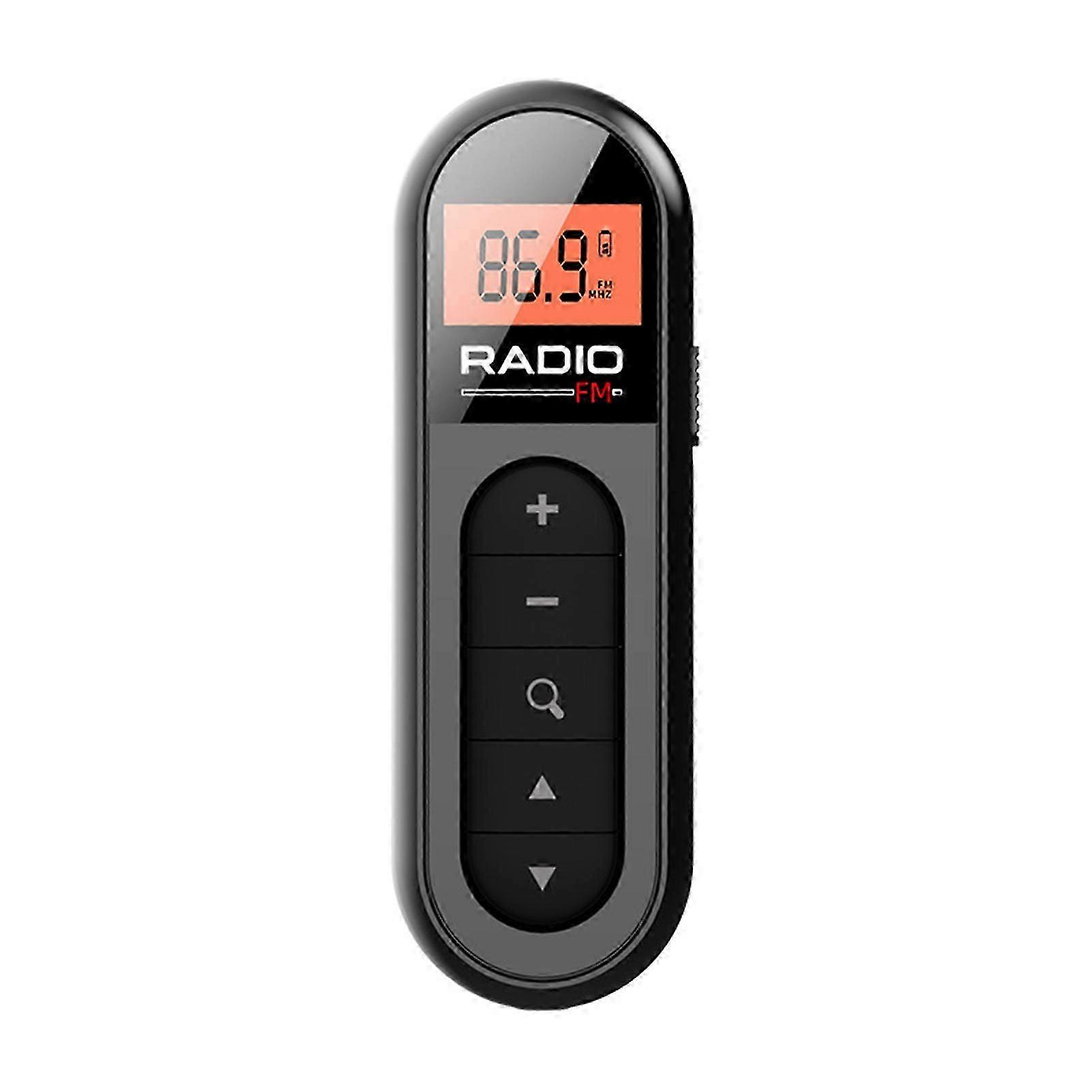 Portable Mini FM Radio Clip Design Clear Signal Low Distortion LCD Display Rechargeable High Sensitivity Mini Radio 26s