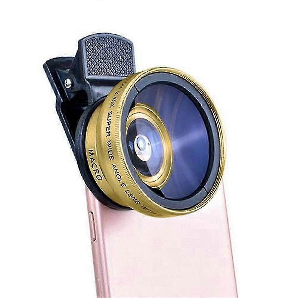 2 Functions Mobile Phone Lens 0.45X Wide Angle Len & 12.5X Macro HD Camera Lens Universal for iPhone Android Phone25-26
