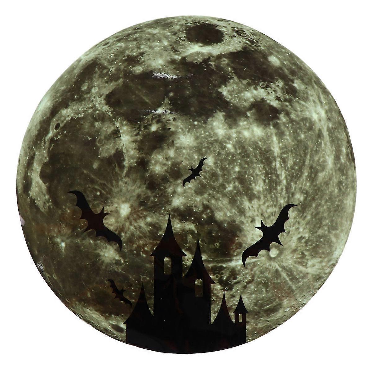 Creative Halloween Wall Sticker Bat Moon Pattern for Decoration 2Pcs