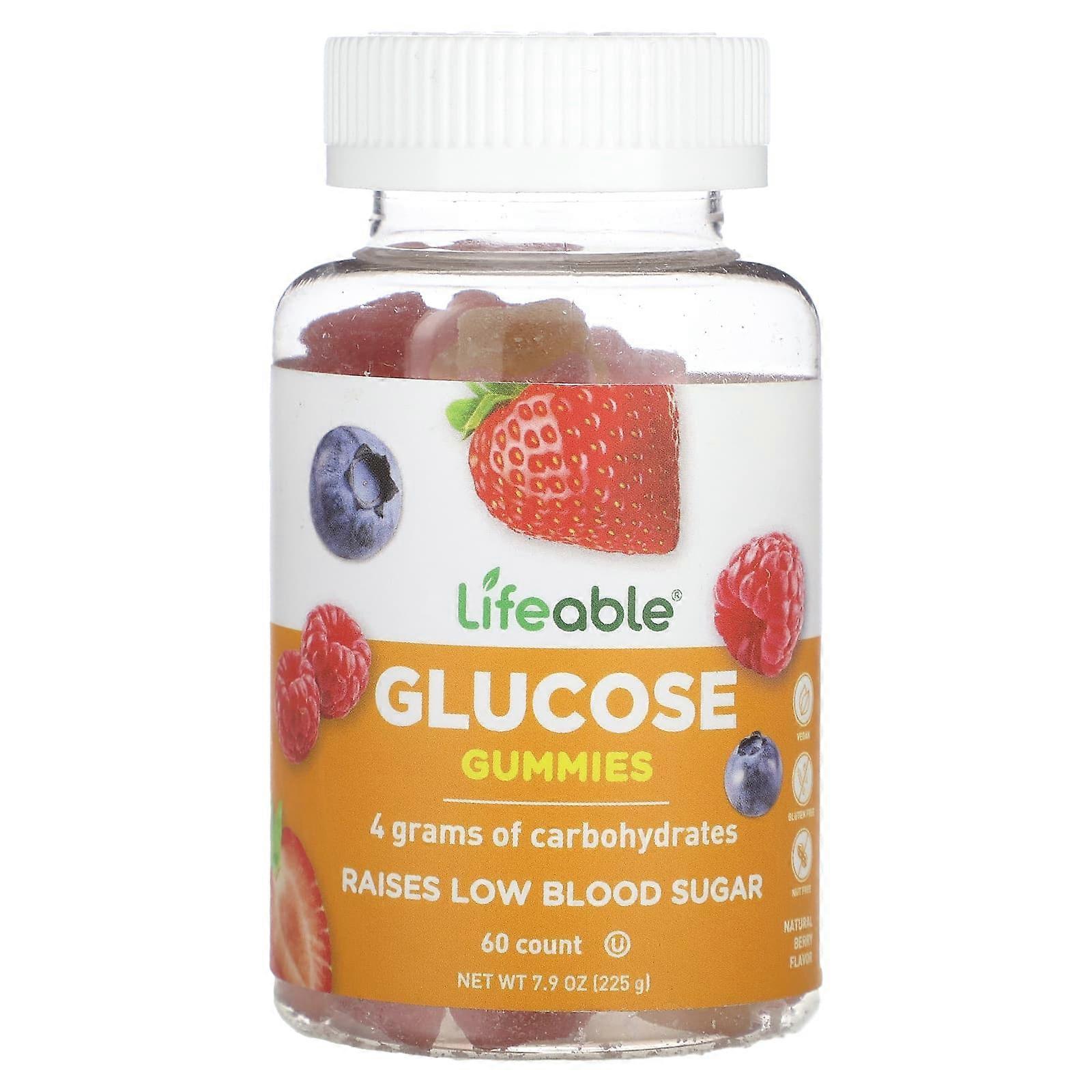 Glucose Gummies, Natural Berry, 60 Gummies