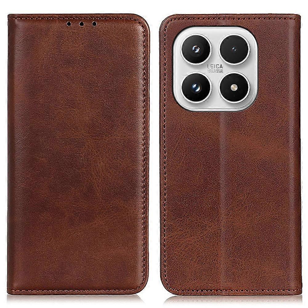 För Xiaomi 17 Skal Split Läder Flip Plånboksfodral - Kaffe