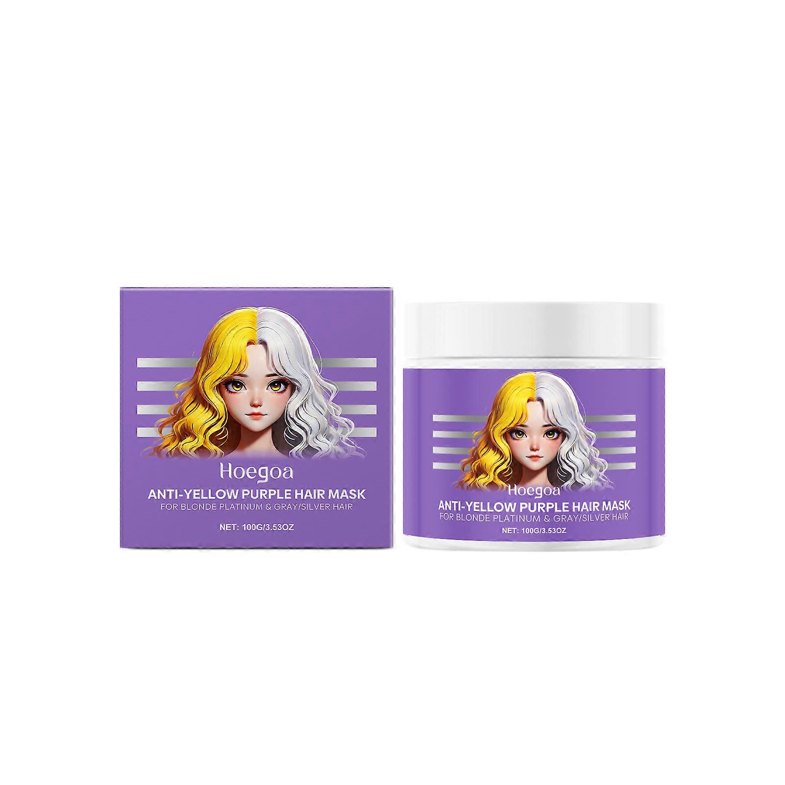 Hoegoa Deep Nourishing Purple Hair Mask, Hydrates And Moisturizes Smooth And Easy To Comb Without Tangling And Reduces Frizz
