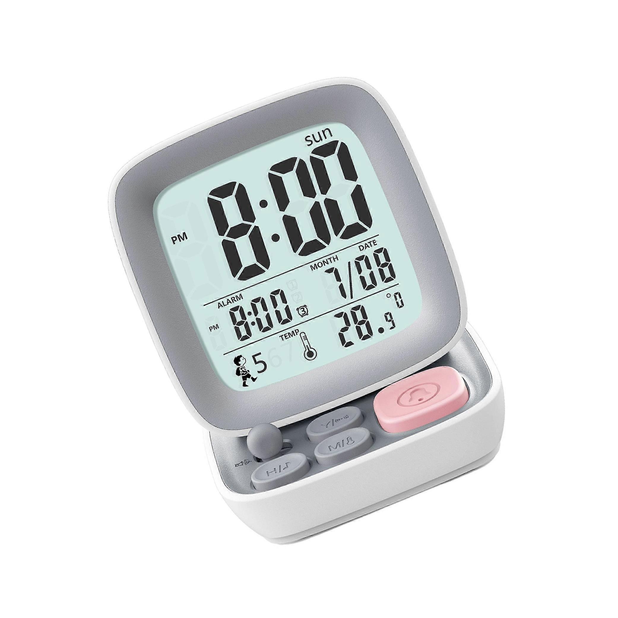 Desktop Wake up Clock with Date Temperature Stylish Computer Type Clock