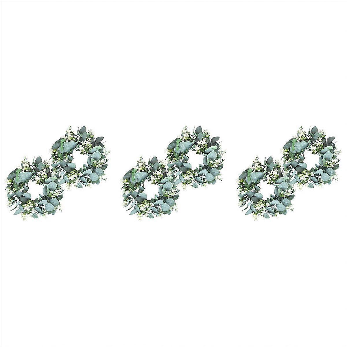 2 Pack Green Eucalyptus Wreath Round Wreath Artificial Wreath