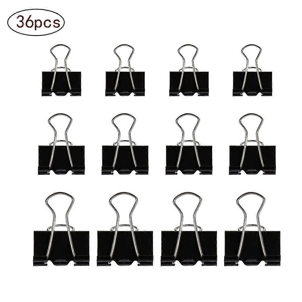 60 Pcs Foldback Clips Multipurpose Paper Clips Binder Clip 19/25/32mm Black