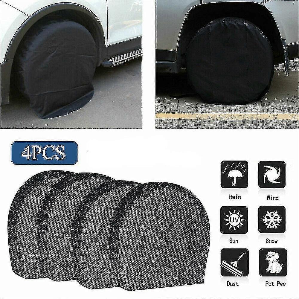 חבילה של 4 כיסויי צמיגים עמידים למים לגלגל רזרבי לקרוואן קרוואן קרוואן נגד קורוזיה