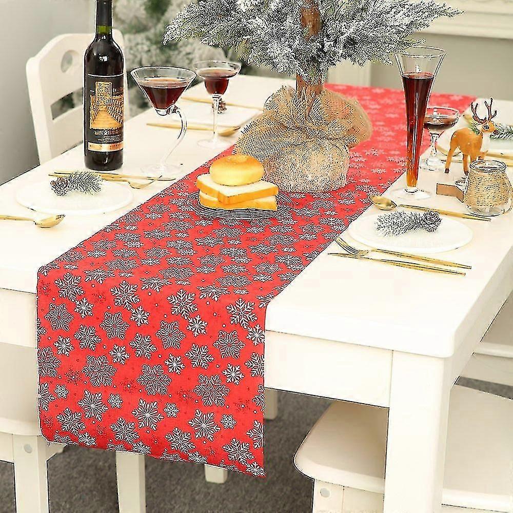 Rectangular Christmas Tablecloth Polyester 28*270m Christmas Tree Patterns for Christmas Table Decor