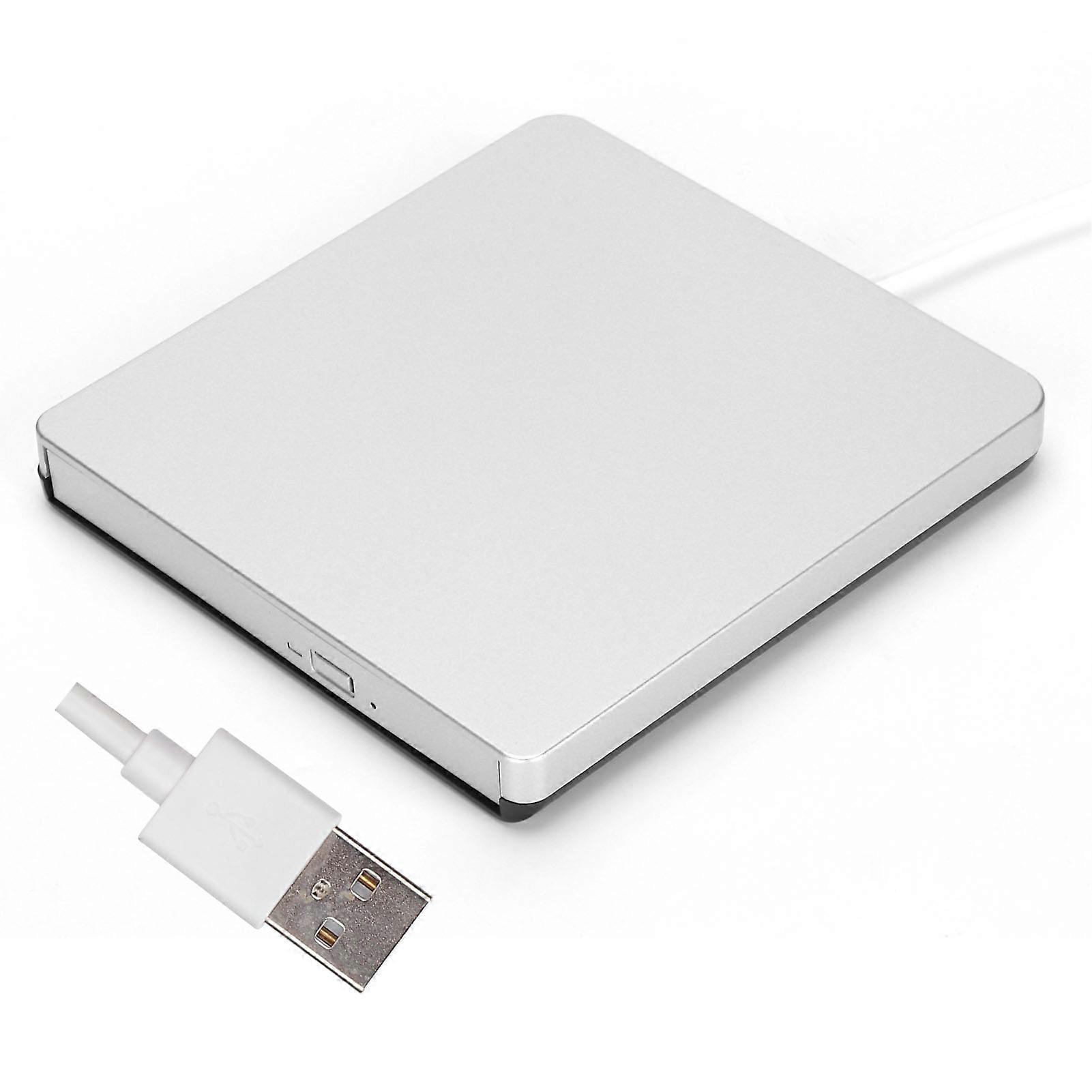 External DVD Drive USB2.0 Portable DVD Player for Windows XP/ Wind10/ Vista/7/Linux/OS XSilver 