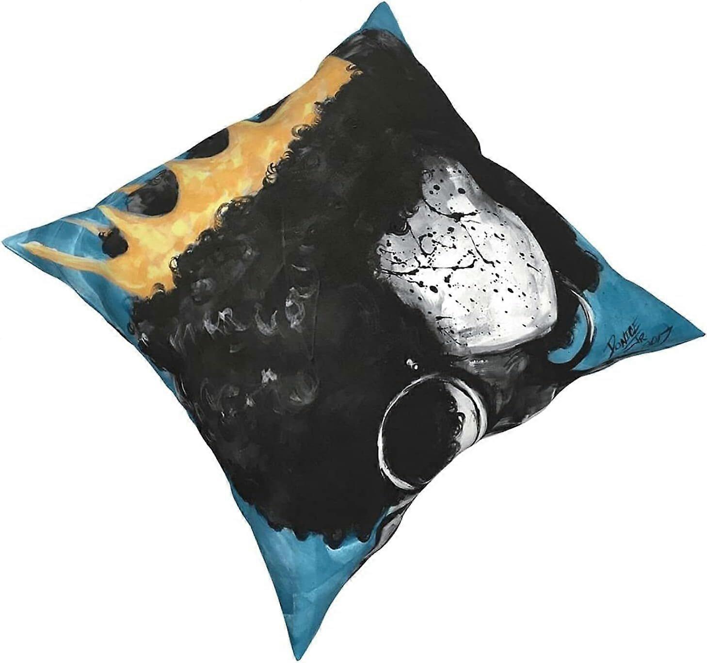 v1133自然にIiゴールドタペストリー枕カバーファッションスクエア枕カバークッションカバー装飾スロー枕カバー45 X 45 cm-Black6-18 "x18" -TB1133 ij113