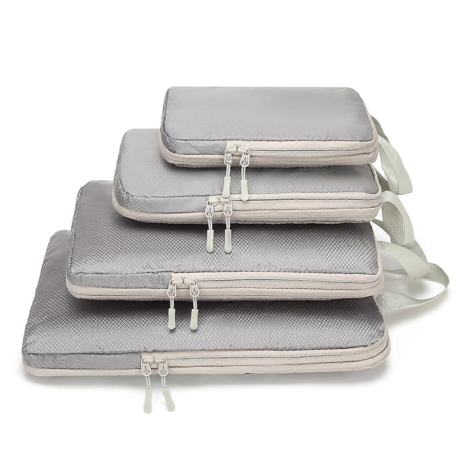 Compression Packing Cubes 4Piece Set For Suitcase Travel Luggage Extensible Storage Bags