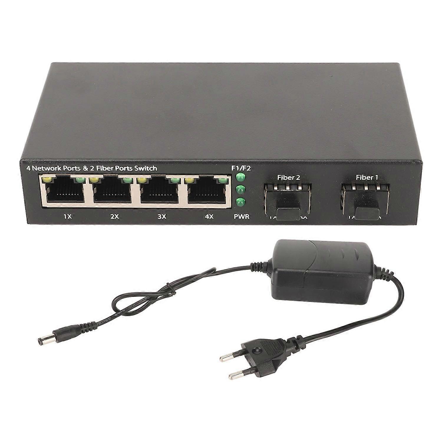 SFP Fiber Switch 6 Ports 10 100 1000M Self Adaptive LED Indicator Ethernet Optical Switch for Office
