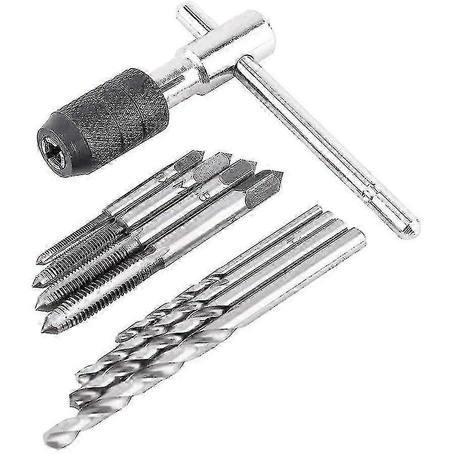 Metric 9-Piece Adjustable Ratchet Tap Wrench Set with M3 to M6 Thread for Screw and Plug Taps