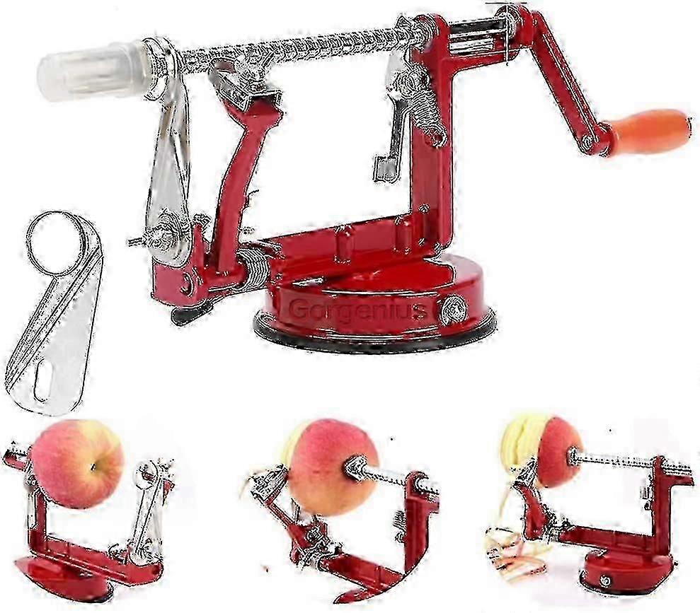 Durable apple peeler slicer with efficient peeling and suction base