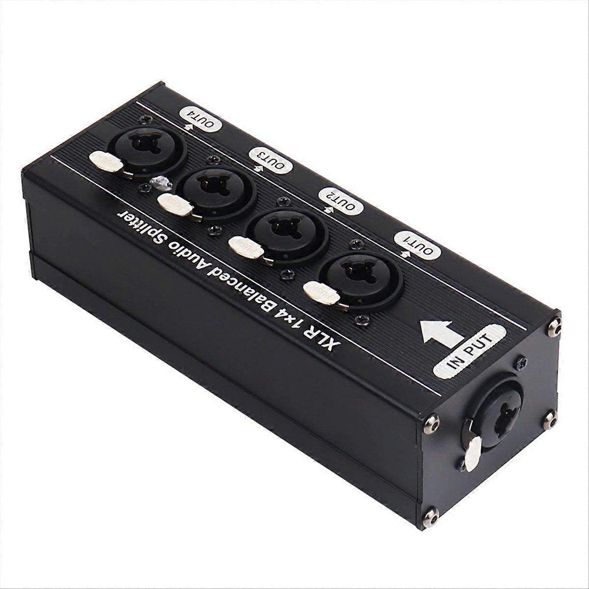 6.5TS Balanced XLR 1 in 4 Out Audio Distributor Supports Digital and Analog Audio Splitter Expander