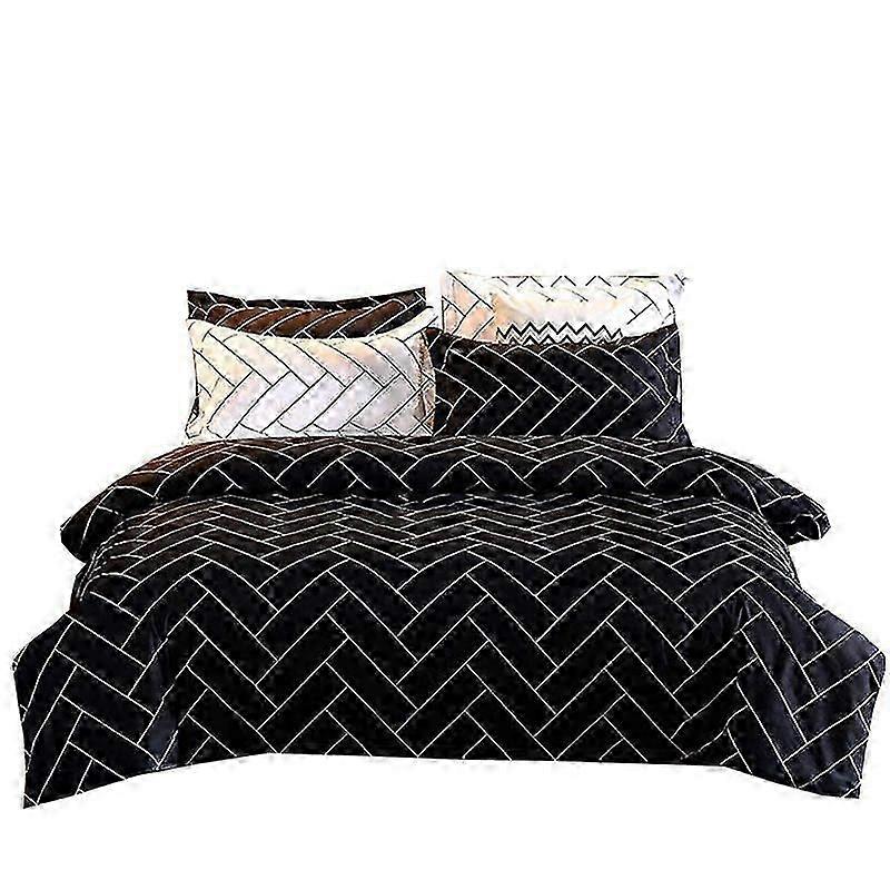 Quilt Cover Set - Black/White(A)