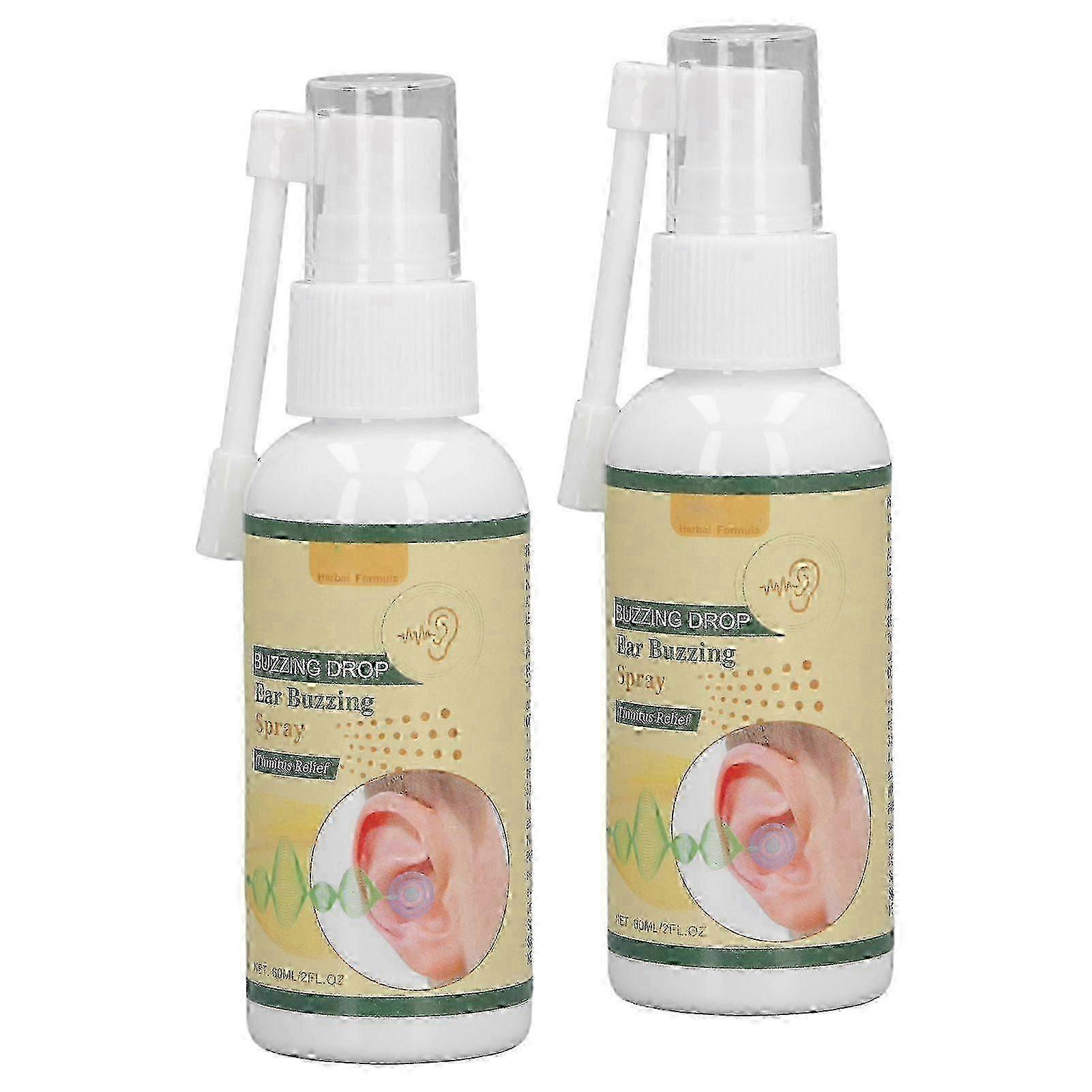 Tinnitus Relief Spray Sooth Discomfort Reduce Ear Noise Improve Hearing Ringing Ears Spray 60ml X 2