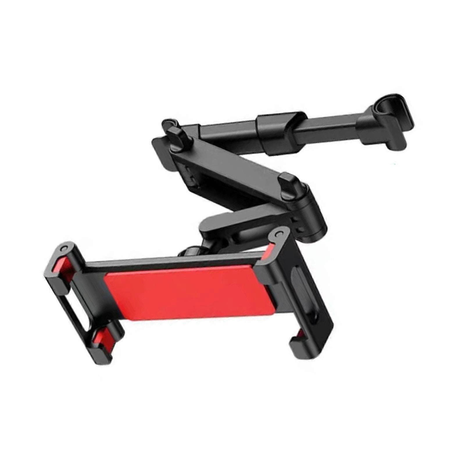 Car Seat Headrest Tablet Mount ExtendableArm Design With 360 Degree Rotation For Smartphone Tablet Backseat Installation  Black and red