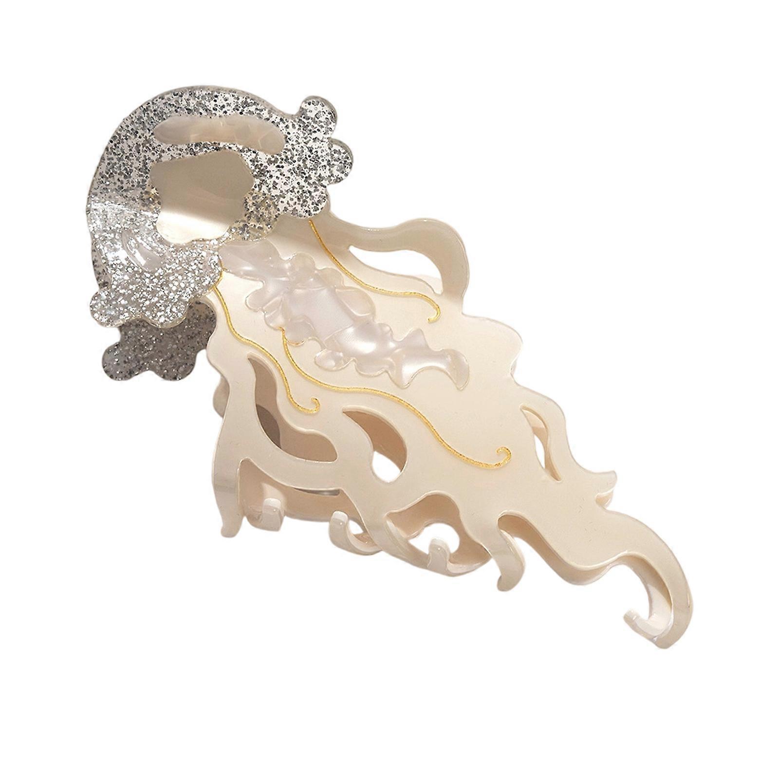 Acetate Hair Claw Clip With Ocean Creature Patterns Smooth Teeth Hairpin For Long Hair Management Multiple Color Option Multicolor
