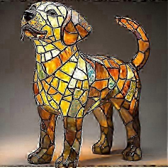 Ornements créatifs en résine représentant un chien, veilleuse LED pour la décoration intérieure, statue d'animal, lampe de bureau, 25-26