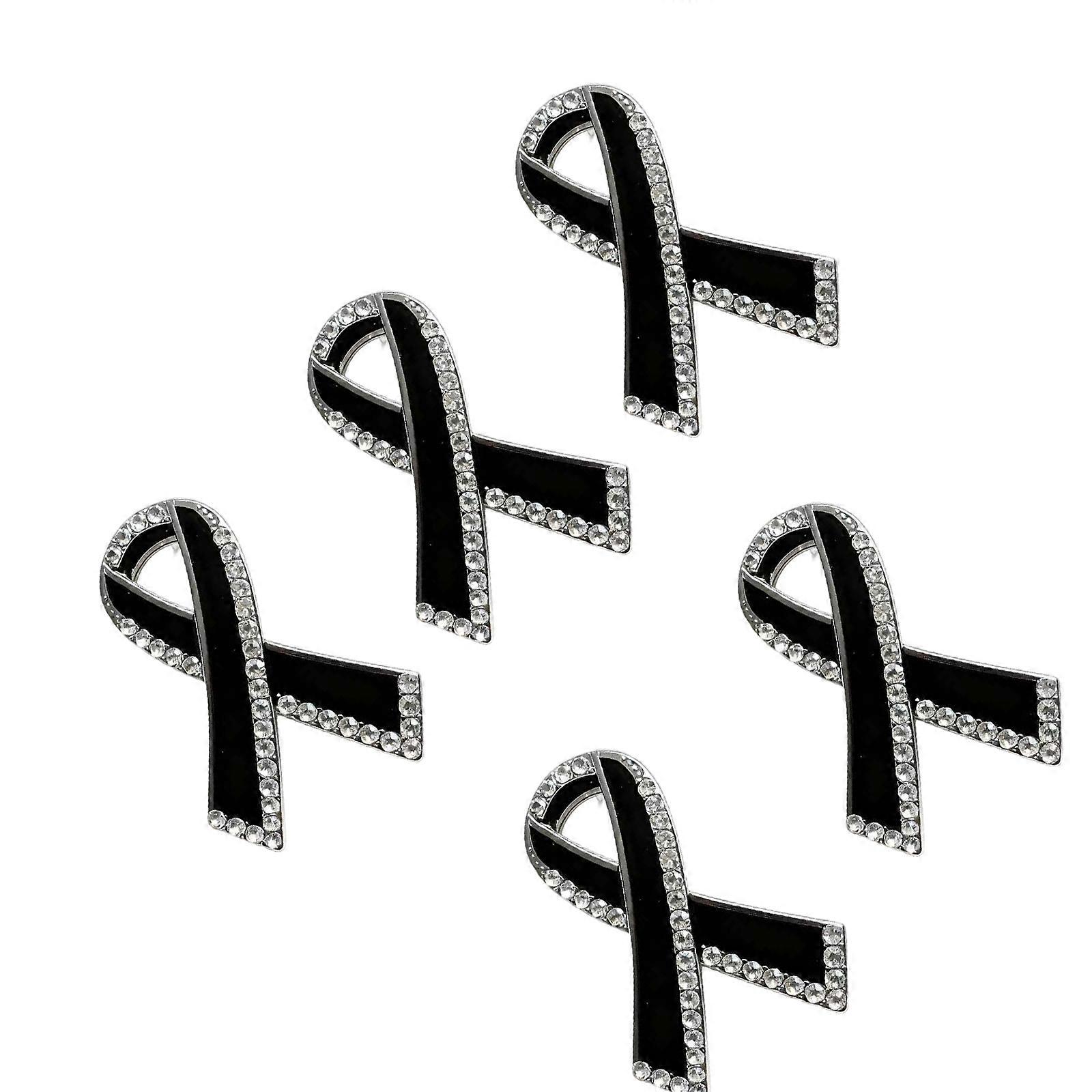 Versatile Black Ribbon Crystal Brooch Elegant Jewelry With Rhinestones For Shirt Jacket Sweater Decoration Multicolor