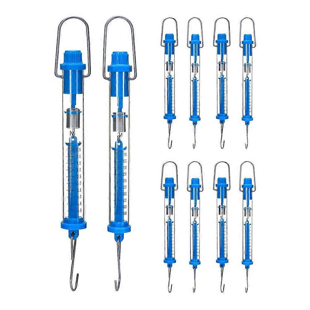 Spring Scale, 10 Pack 5N Transparent Spring Balance Hanging Tube Spring Scale