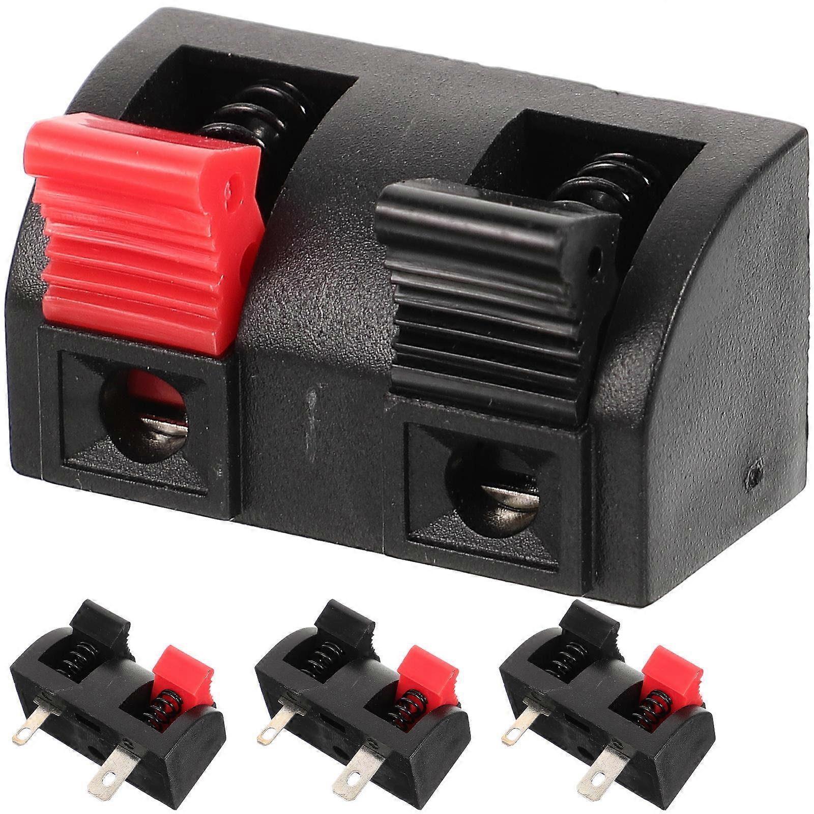 4pcs Stereo Speaker Terminal Connector 2-pin Speaker Wire Terminal Connector