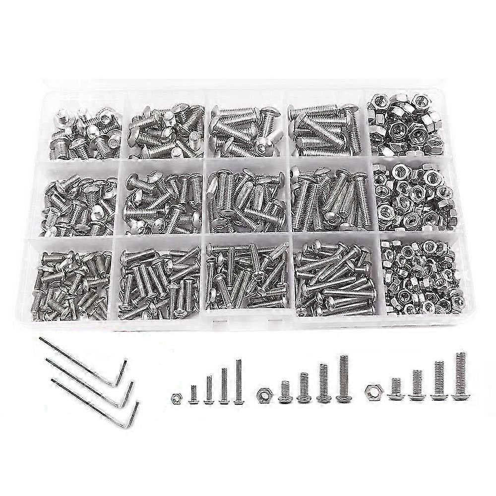 500PCS M3 M4 M5 304 Stainless Steel Hex Socket Head Button Head Cable